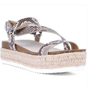 DV By Dolce Vita Iman Womens Faux Leather Snake Print Espadrilles